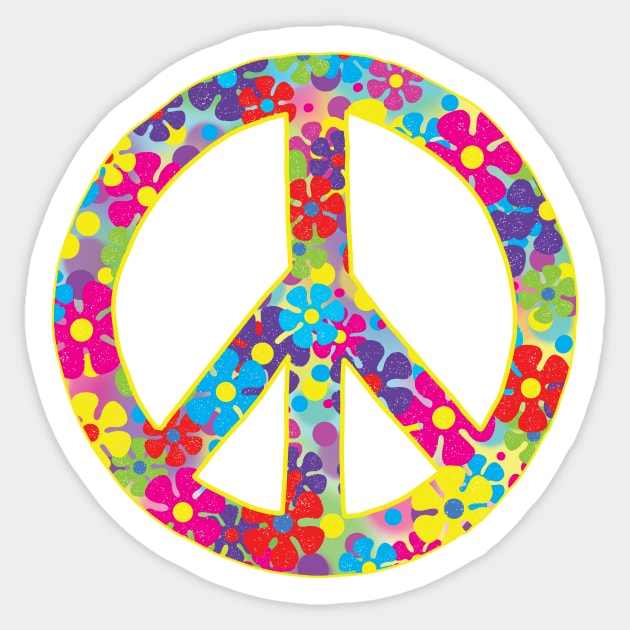 colorful peace sign Sticker by daisydebby